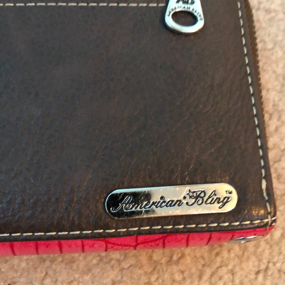 Ladies purse & matching wallet in brown & pink - Picture 8 of 8